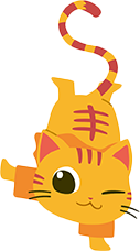 逆立ちする猫のキャラクター